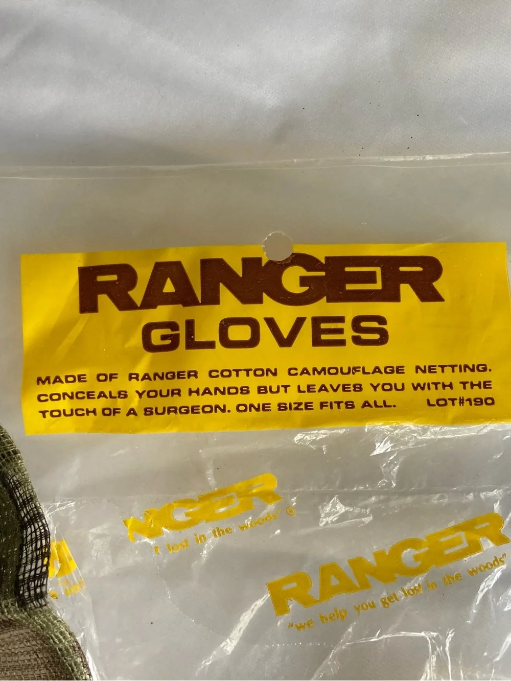 Lot of 4 - camo headnets w eyeholes & gloves